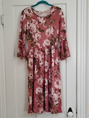 Reb and J Bell Sleeve Floral Knit Dress